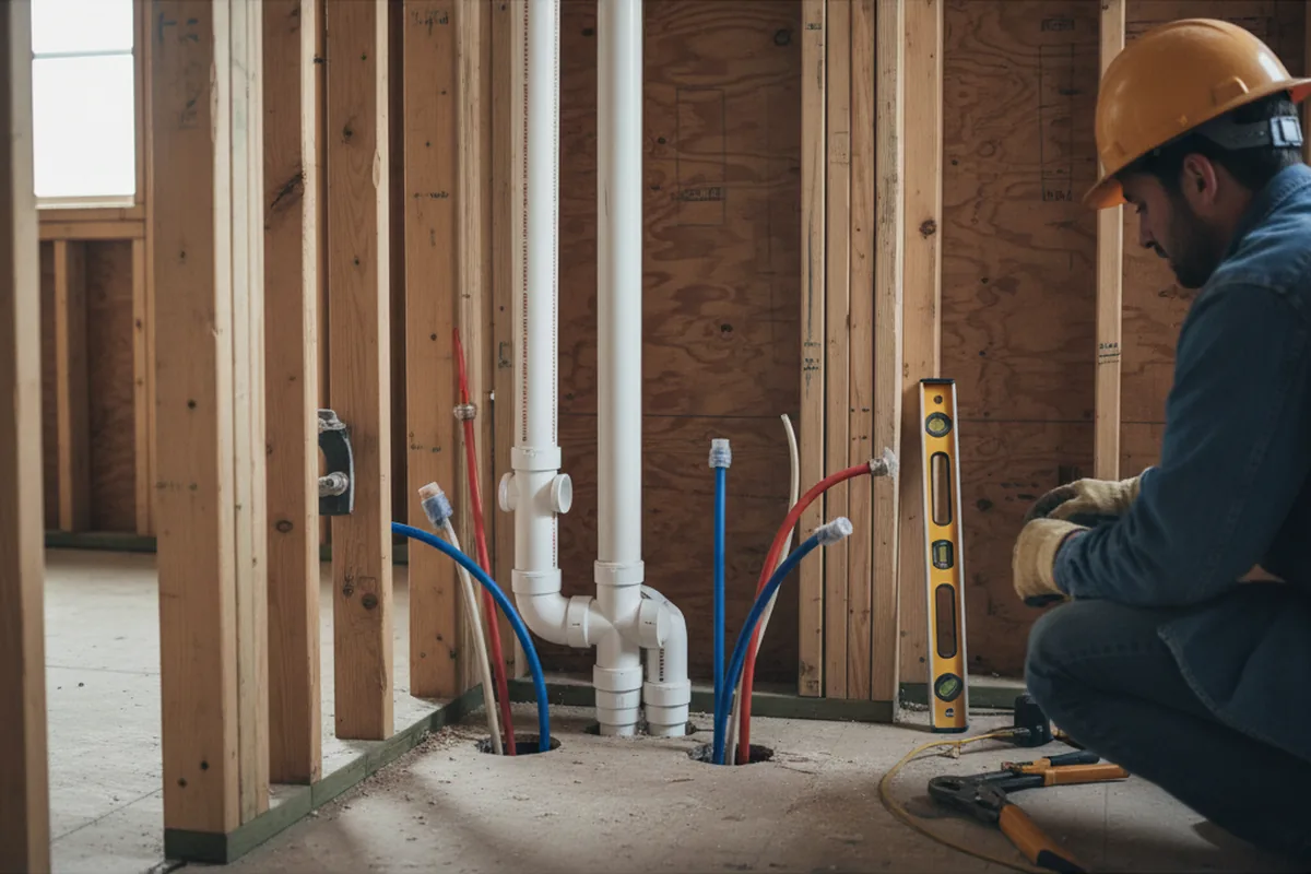 Drain and supply rough-in during Garbage Disposal Repair in Sellersville