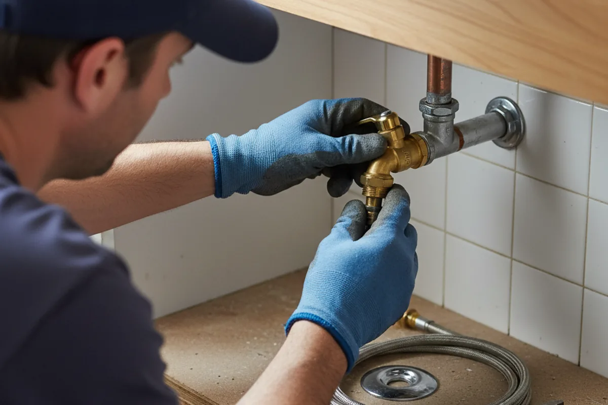 Shutoff valve and fitting work during Emergency Plumbing in Sellersville